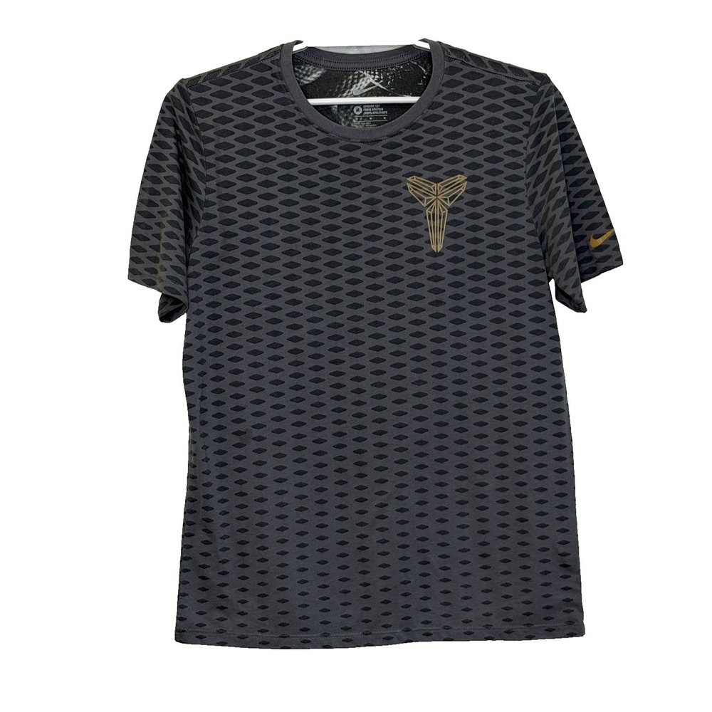 Nike Kobe Ascend Logo T-Shirt Mens Size Medium Gray Print Short Sleeve Crew Neck